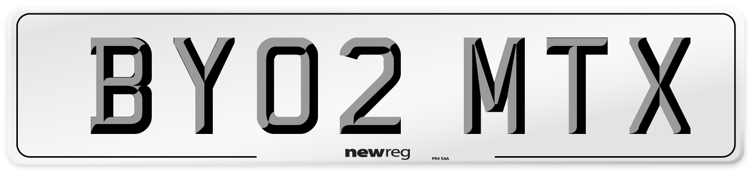 BY02 MTX Number Plate from New Reg